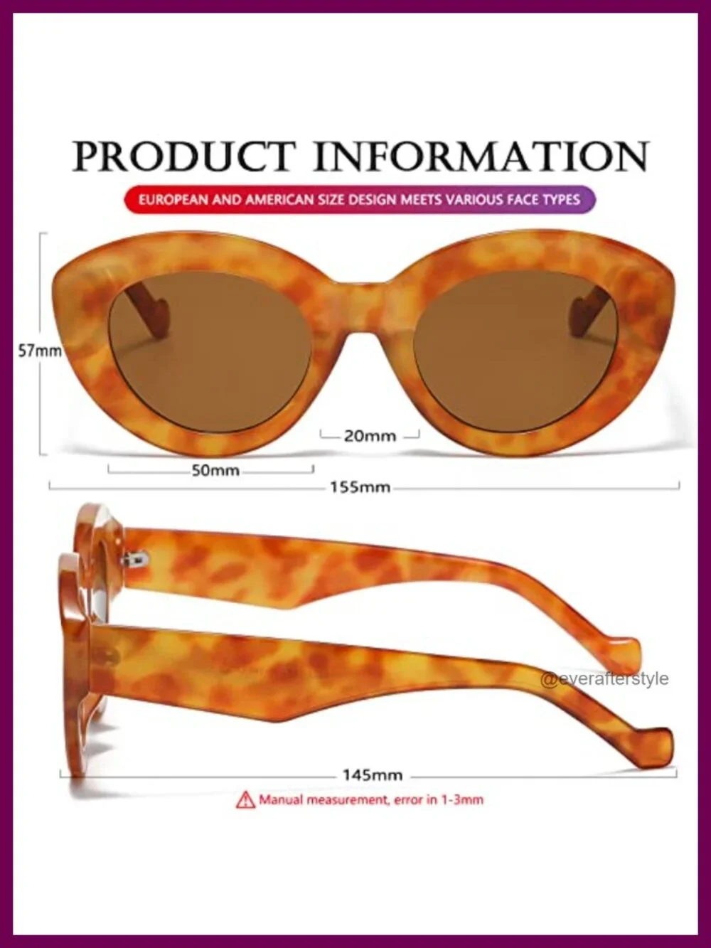 Oversized Cat Eye Sunglasses for Women Cute Thick Frame Retro Shades UV